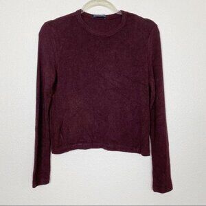 Brandy Melville Burgundy Crew Neck Sweater